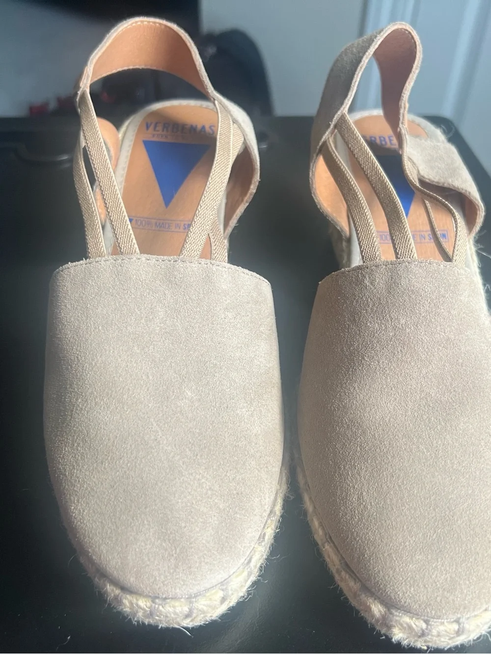 Women’s Taupe Espadrille Slingback Wedges